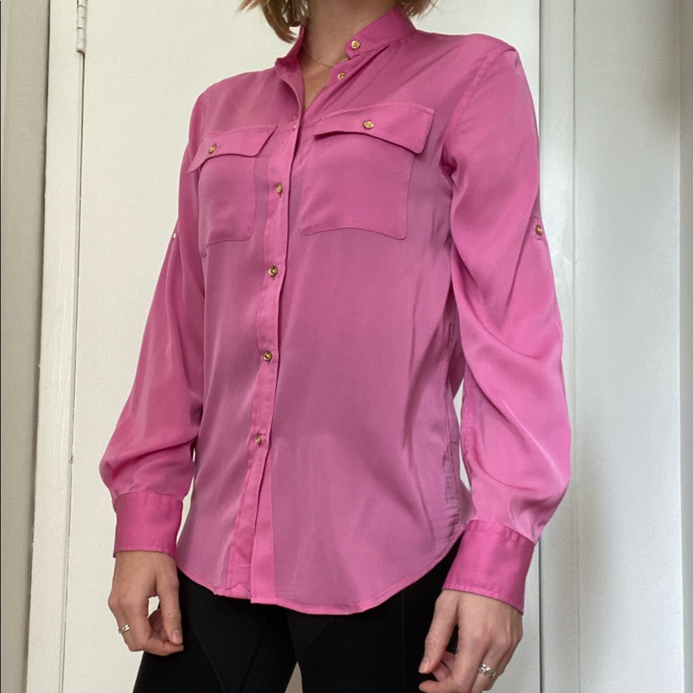 Lauren by Ralph Lauren Hot Pink Button Down XS